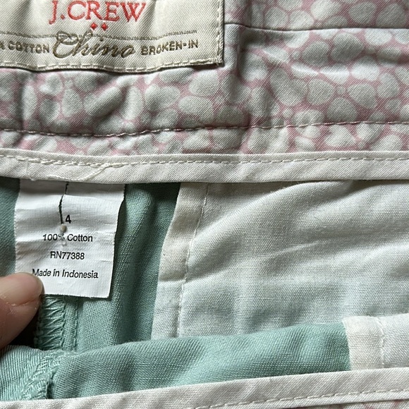 J Crew 100% Cotton Chino Broken-In Light Teal Size 4, Button Closure - Picture 8 of 11